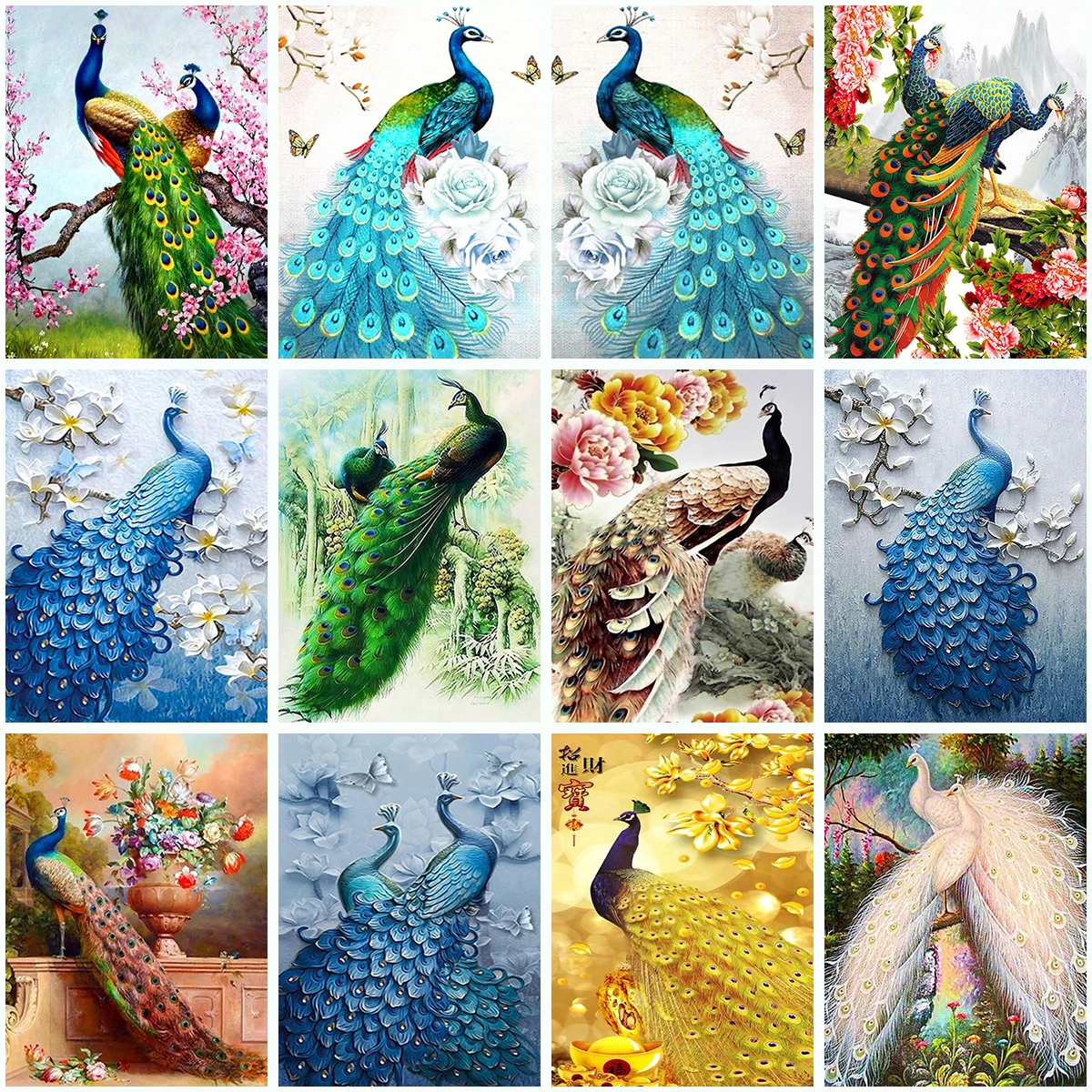 Алмазная живопись сделай сам павлин полный круг алмазная 5D вышивка крестиком