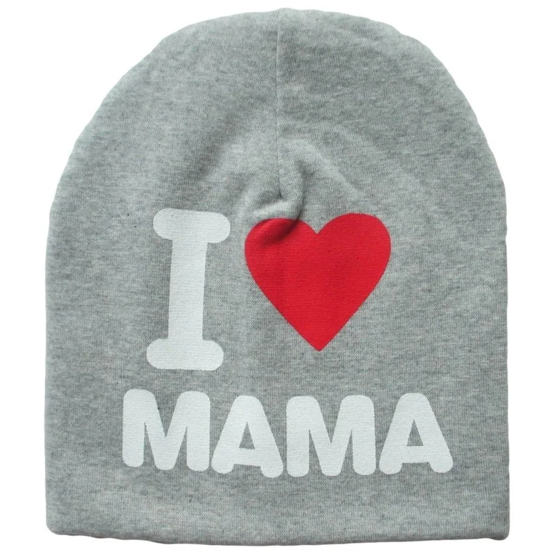 Детская шапка с надписью я люблю мама папа хлопковая Младенцы Малыши Дети
