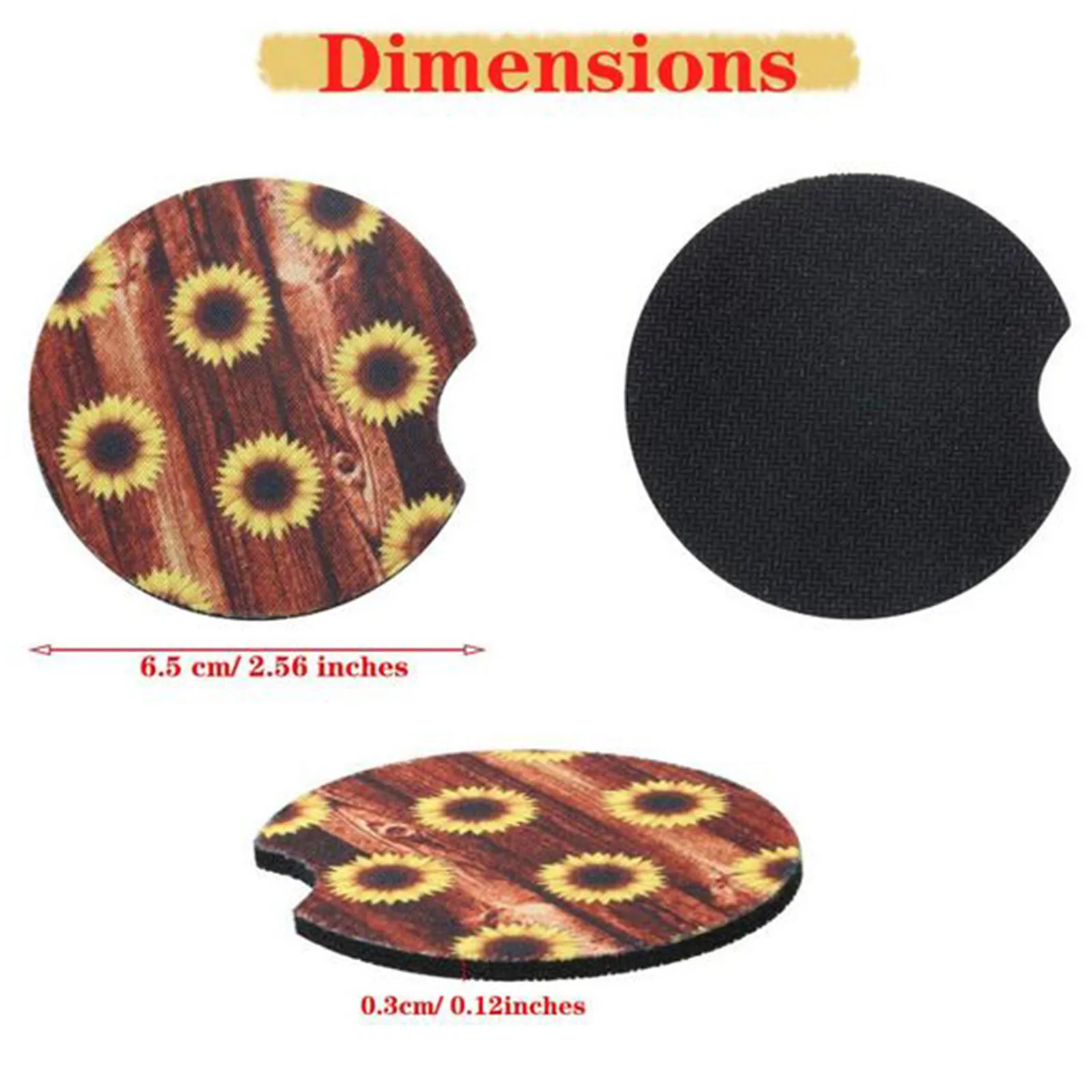 Removable Car Water Cup Mat 1 Pack 2.56 Inch Universal Absorbent Mats Kitchen Gadget Sets Non-slip Pad Accessories | Дом и сад
