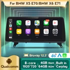 Автомобильный мультимедийный плеер MSM8953 12,3, 4G LTE, Blu-ray, Android, Автомобильный GPS, DSP для BMW X5 E70X6 E71 (2007-2013), система CCCCIC
