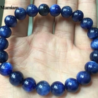 mamiam a blue kyanite smooth round stone beads 8 5mm diy stretch bracelets jewelry making party pulseras gift for men women