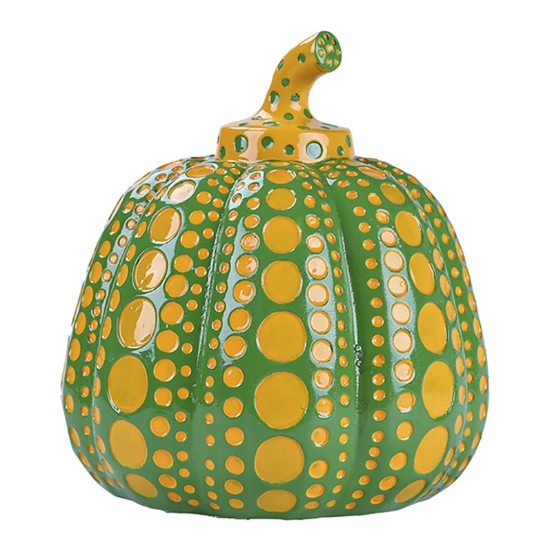 

Best Modern Sculpture Polka Dot Art Pumpkin Ornaments Pumpkin Statue for Interior Home Room Decor Crafts Gift Party Decor