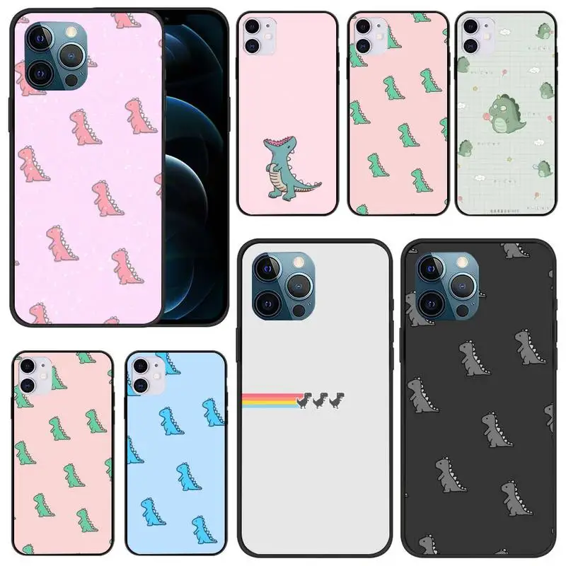 

Cute Dinosaur Phone Case for iphone etui 11 12 pro se2 max xr xs x 7 8 6s 5s plus mini smart Fundas Coque Cover