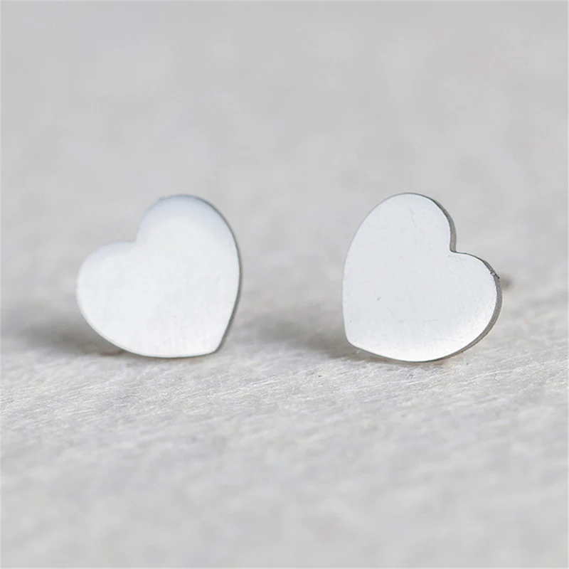 

Trendy Minimalist Stainless Steel Heart Stud Earrings for Women Gilrs Teen Daily Wear Party Jewelry Korean Style Sweet Earring