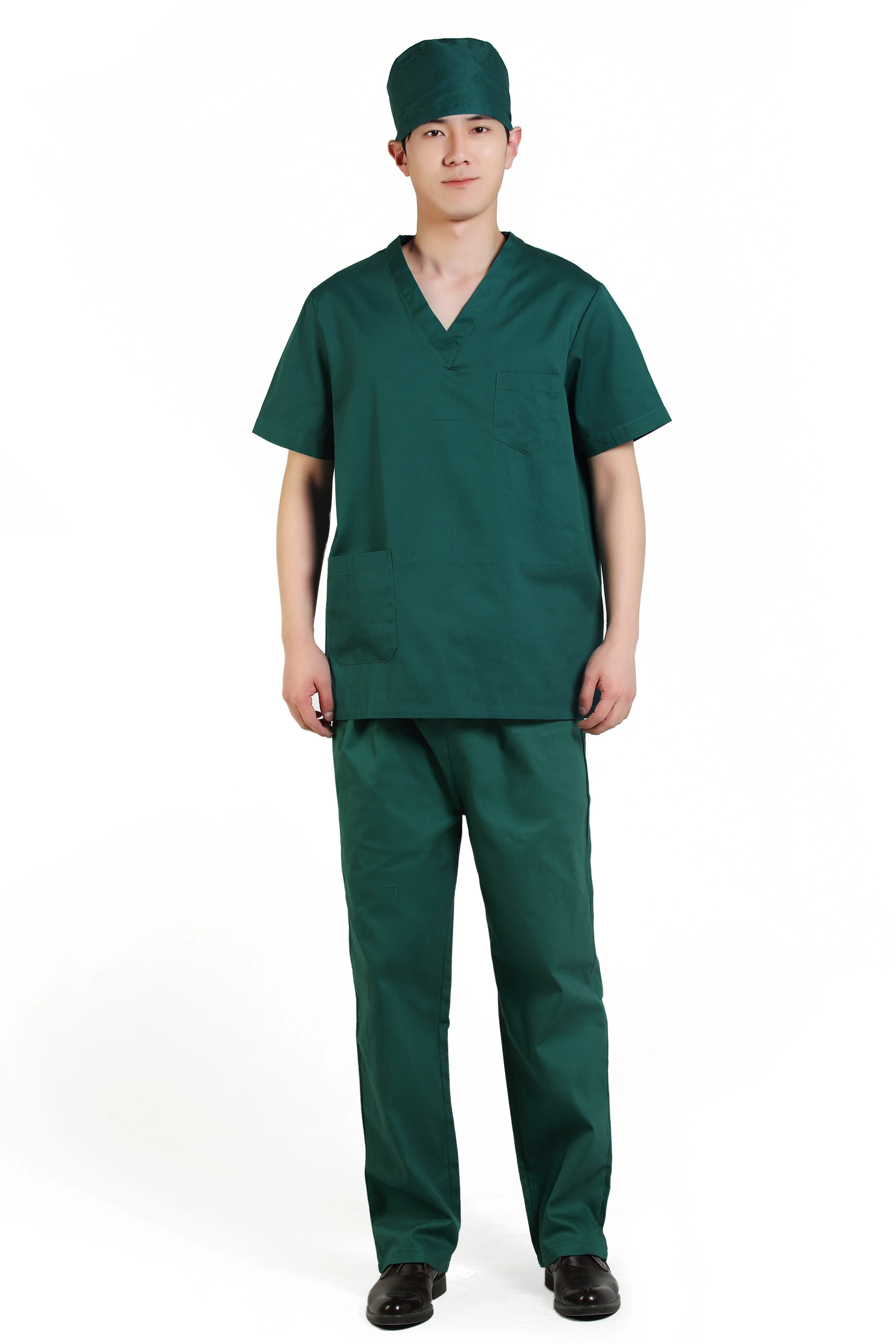 Унисекс скраб наборы рубашки и брюки с коротким рукавом Больничная форма
