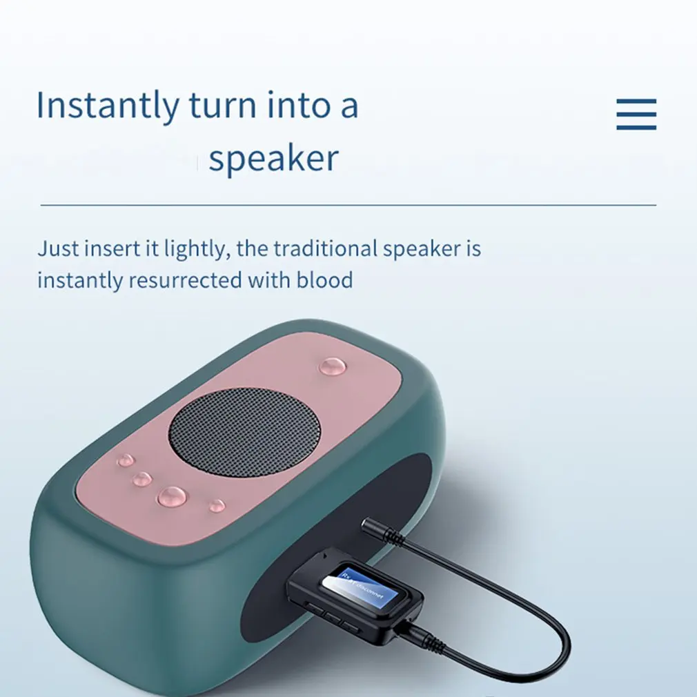 

Two-in-one Wireless Adapter LCD Screen Adapter V5 USB Transmitter Wireless Receiver Car Phone Wireless Audio Adapter