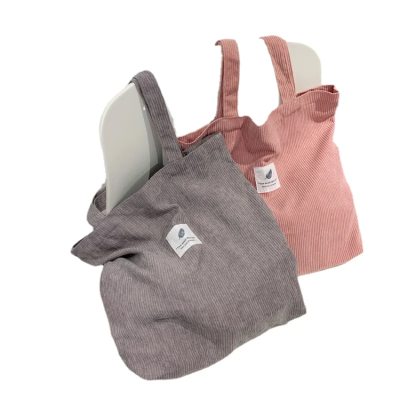 

Bags for Women 2021 Corduroy Shoulder Bag Reusable Shopping Bags Casual Tote Female Handbag for A Certain Number of Dropshipping