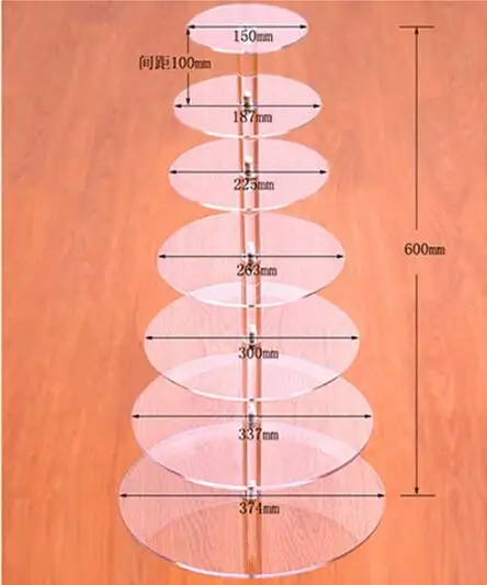 

Cake Holder Round Acrylic 7 Tier Cupcake Stand Assemble and Disassemble Home Birthday Tools Party Stands Decoration