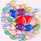 Серебряная цепь коготь настройки 50 шт.пакет формы микс желейные конфеты цвета хрусталя пришить стразы для свадебного платья, обуви, сумок и сделай сам