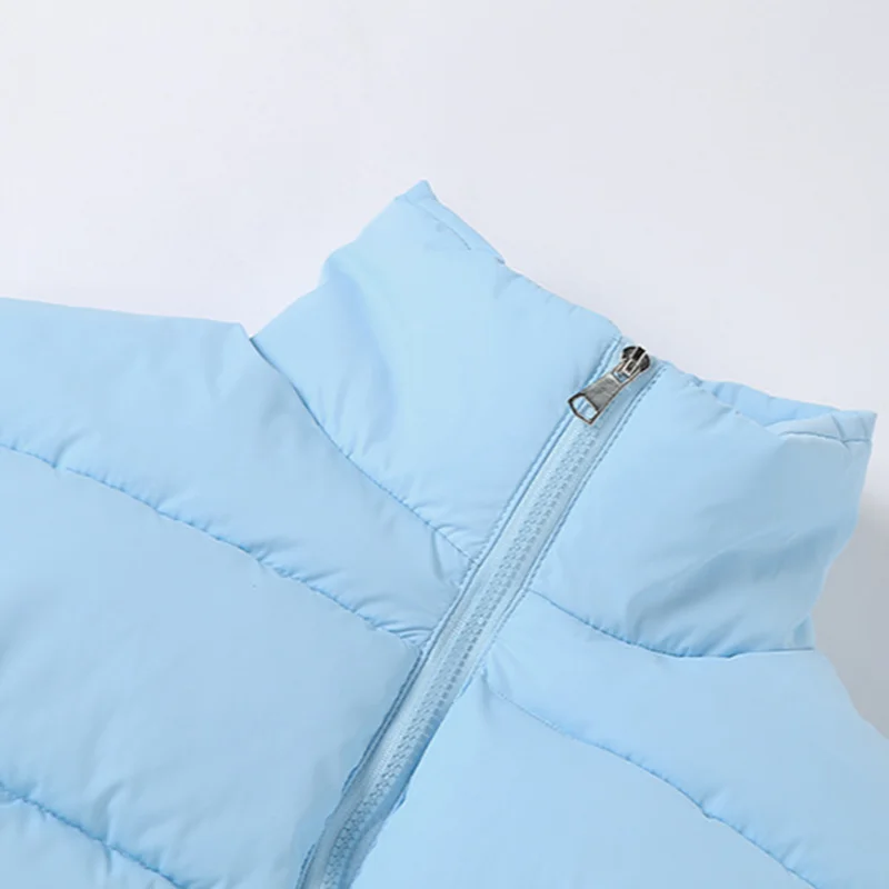 

Solid color Women clothes Cotton-Padded Zip-Up Puffer Jacket Turtleneck Adjustable Waist Casual Streetwear Autumn Winter Coat