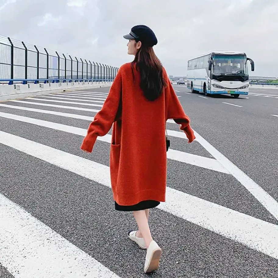 

Autumn spring fashion long cardigan for women knitted sweater open front fall outfits 0.7