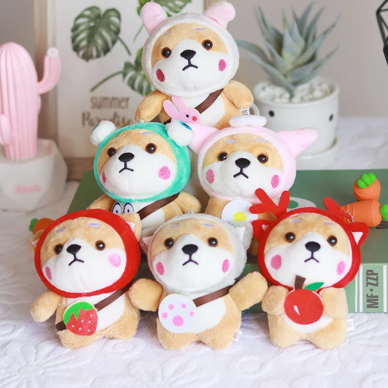 

12cm Cute Shiba Inu Dog Plush Animals Doll Toys Small Size Chai Pendant Plush Toys Key Chain Ring Pendant Plush Toys Kids Gift