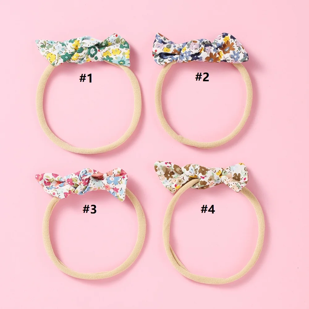 Модная повязка на голову с цветочным принтом для детей эластичная нейлоновая