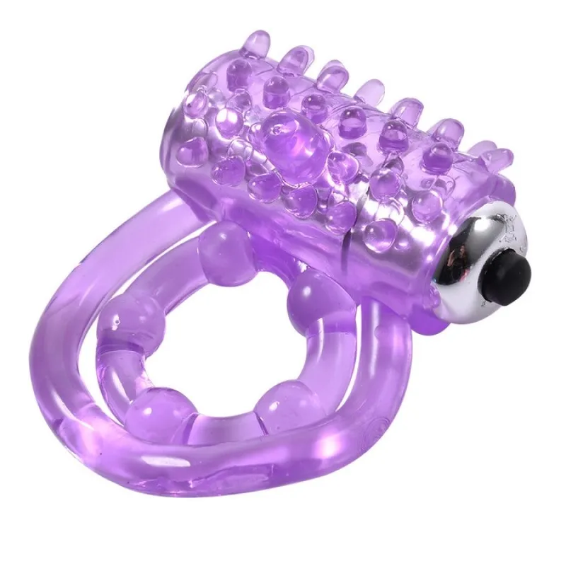 Для мужчин двойное вибрирующее кольцо на пенис из мягкого прозрачного пластика в