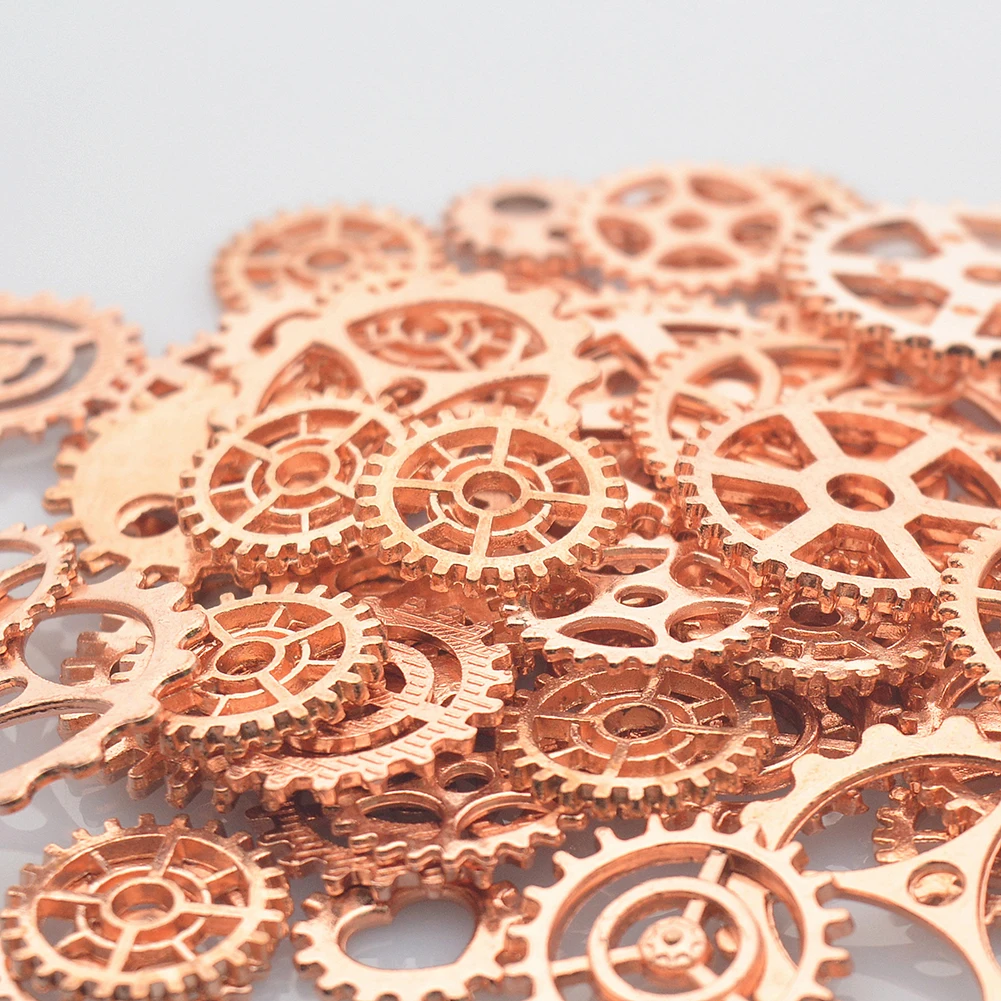 

1BAG Wholesale 60-80pcs Fashion Steampunk Vintage Metal Mixed Gears Cog Wheel Charms Pendant Sets DIY Jewelry Accessories Punk
