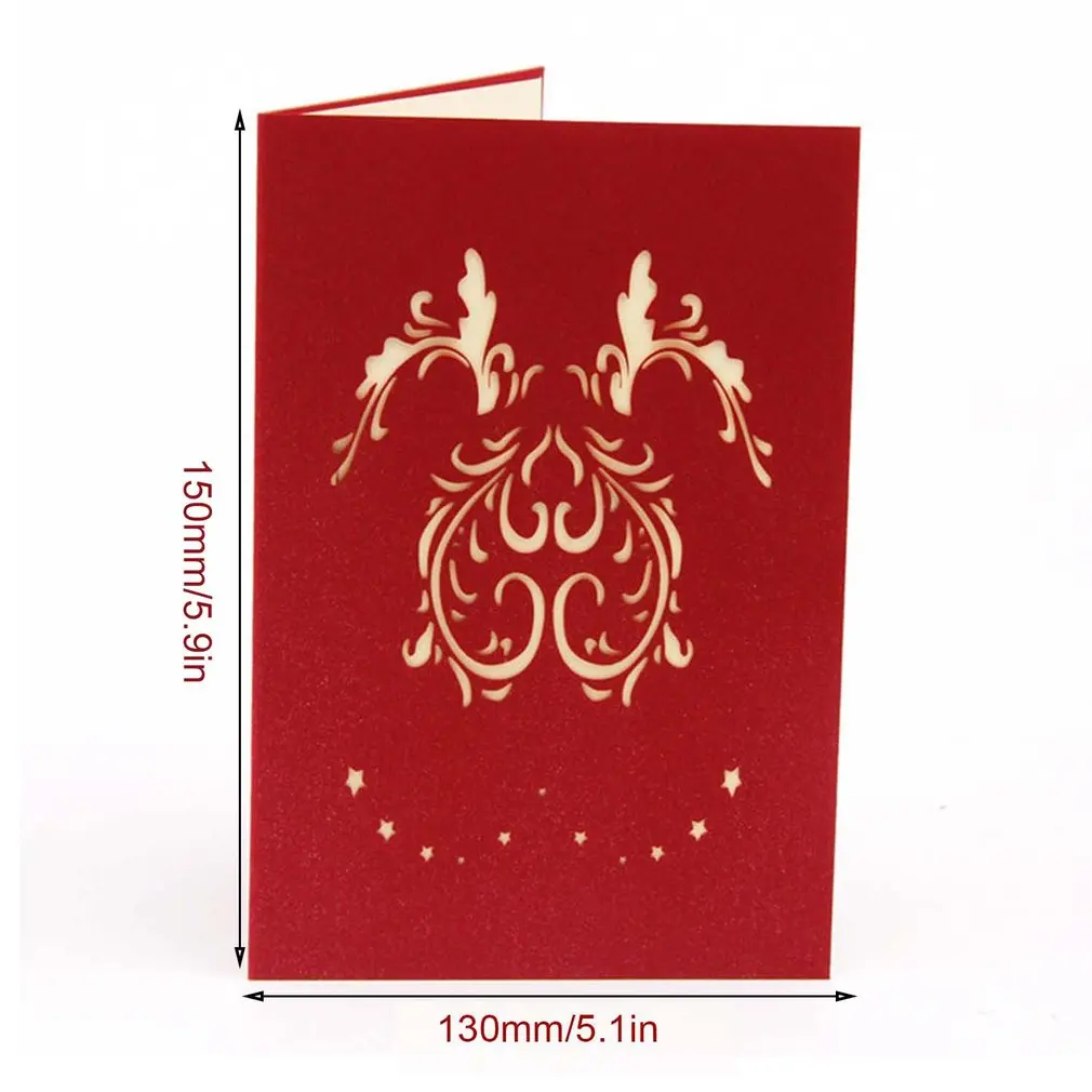 3D всплывающие поздравительные открытки подарок на день рождения карты красное сердце фестиваль открытка