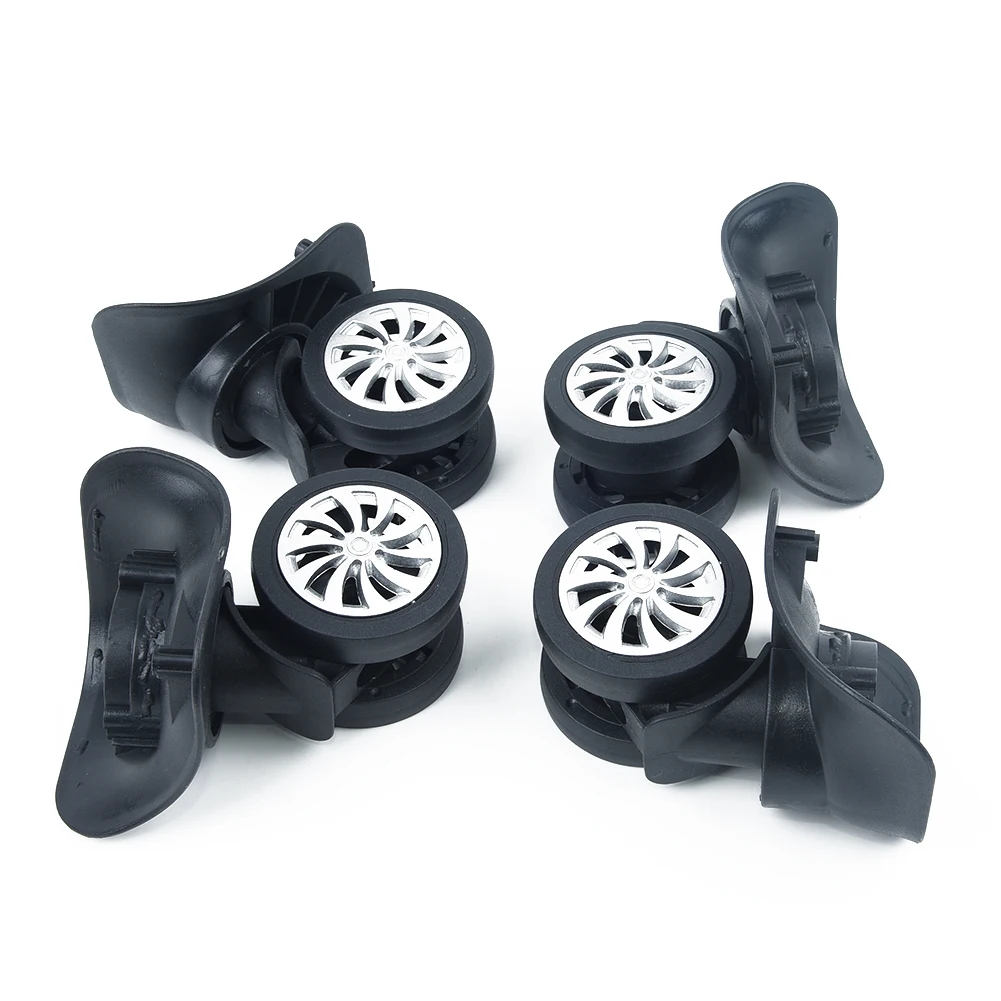 

4pcs 10.2x6.5cm Dual Roller Wheel Swivel Casters For Travelling Bag Suitcase Luggage Trolley Case Replacement Accessories
