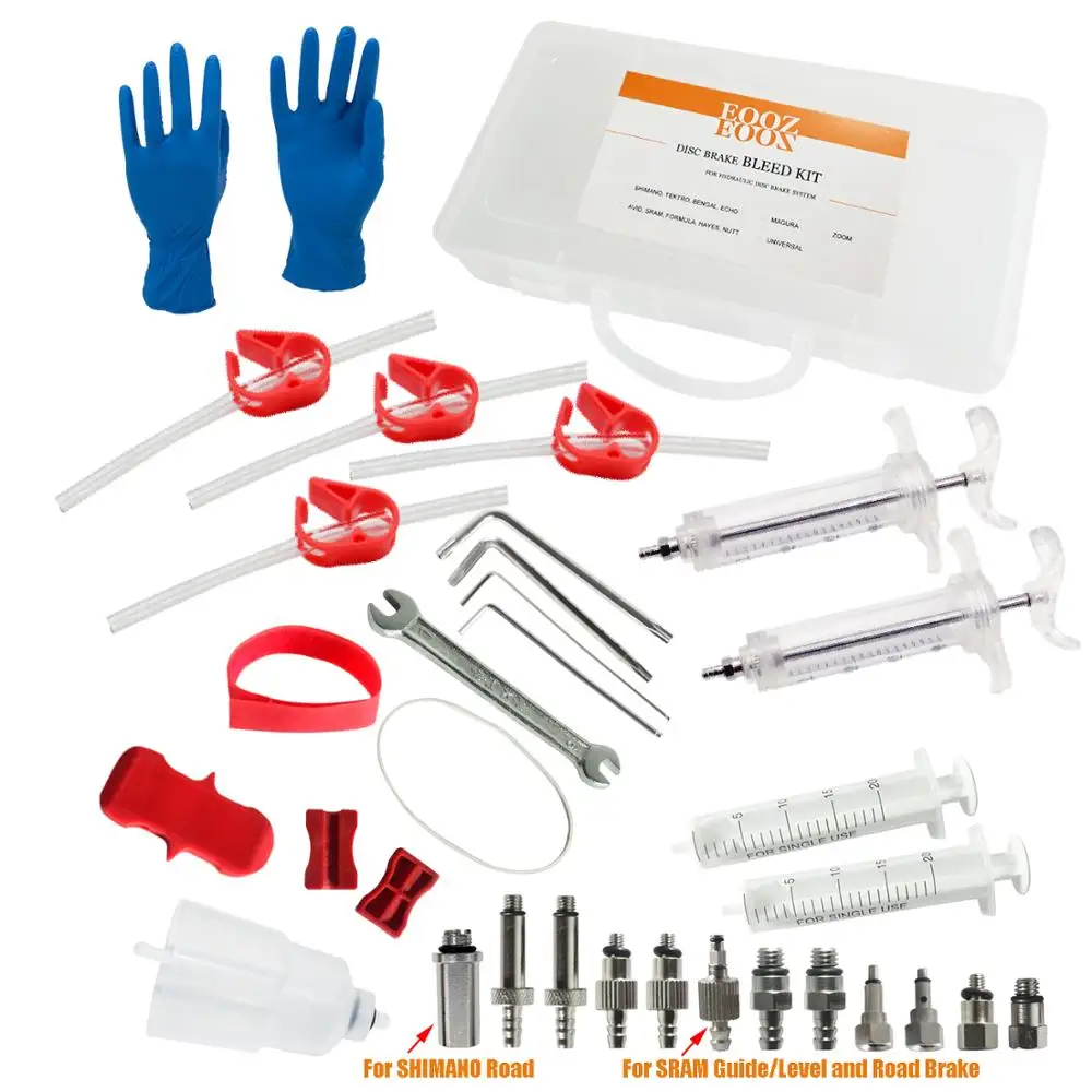 

Bicycle UNIVERSAL Hydraulic Disc Brake Bleed Kit tool For SHIMANO BENGAL ECHO MAGURA AVID SRAM FORMULA HAYES NUTT ZOOM