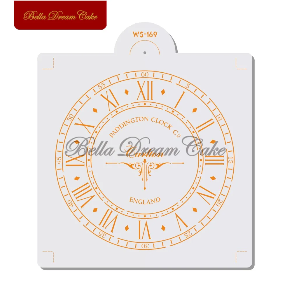 

10" Clock Wall Stencil Cake Tools Layering Stencils DIY Painting Scrapbook Coloring Embossing Album Creative Home Decor Template