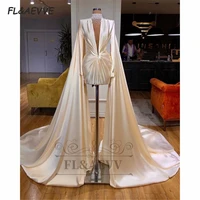 2021 gold evening dress a line v neck with cloak sleeveless lace up back evening prom party gowns