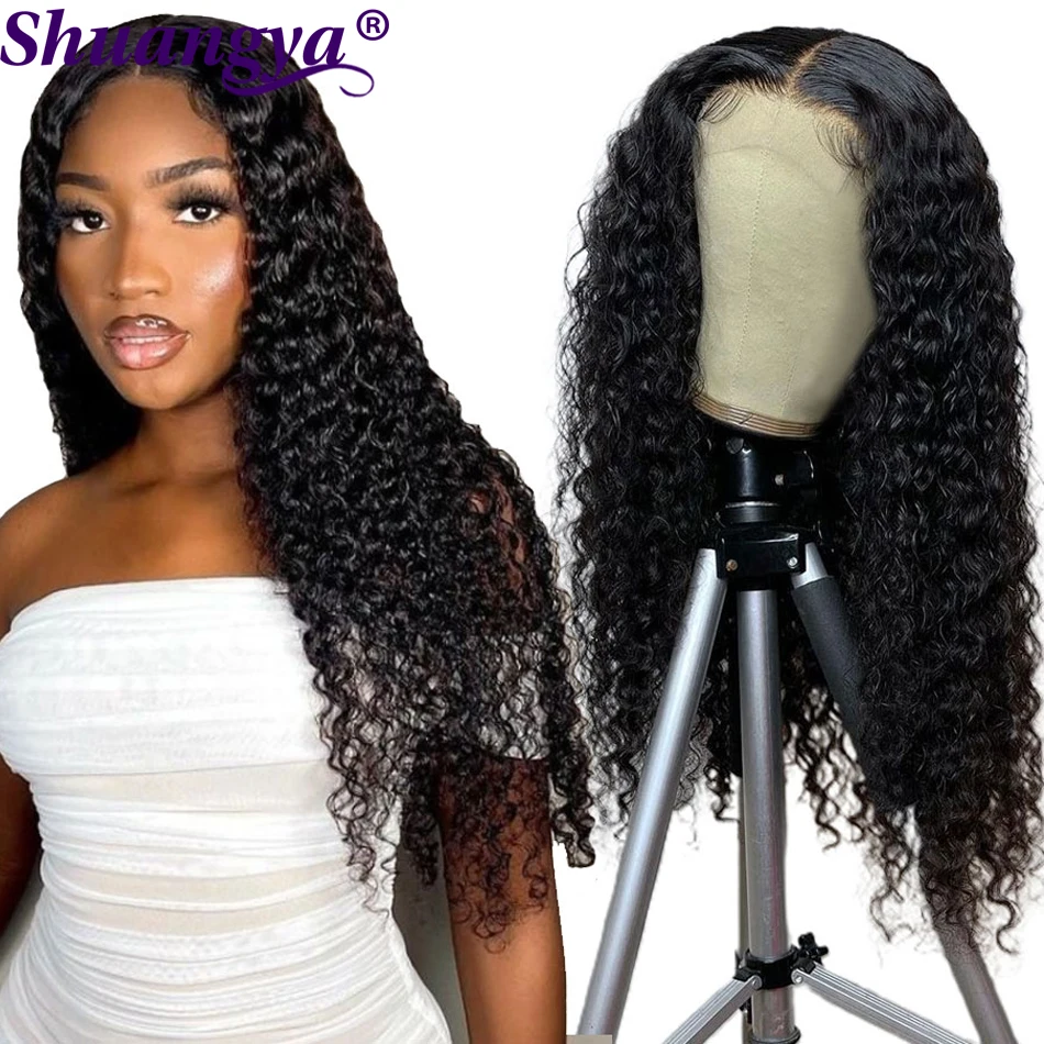 

Прозрачный 13x 4 кружевной передний парик бразильский Волнистый кружевной передний парик 100% кудрявые человеческие волосы Кружева Закрытие п...