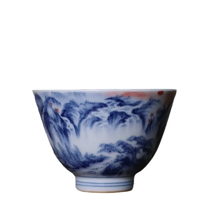 Sun Dong Sheng JingLin oculto dentro y fuera del paisaje de pintura taza de coraz&oacute;n peque&ntilde;o 115 cc-2