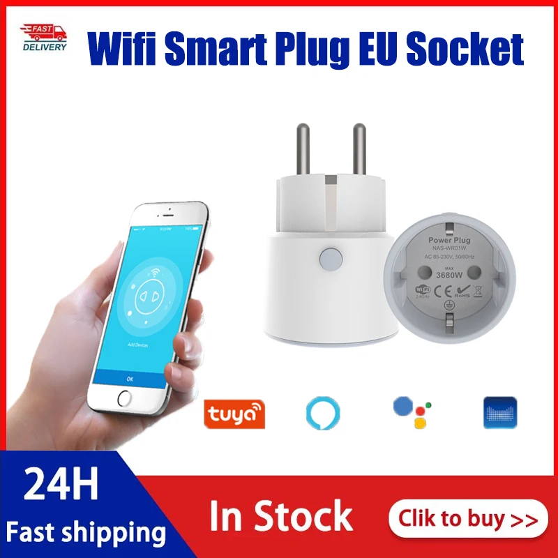 

EU WiFi Power Plug One Button ON / OFF AppliancesRemote Control Timing ON / OFF Sets Delayed Activities For IOS And Android