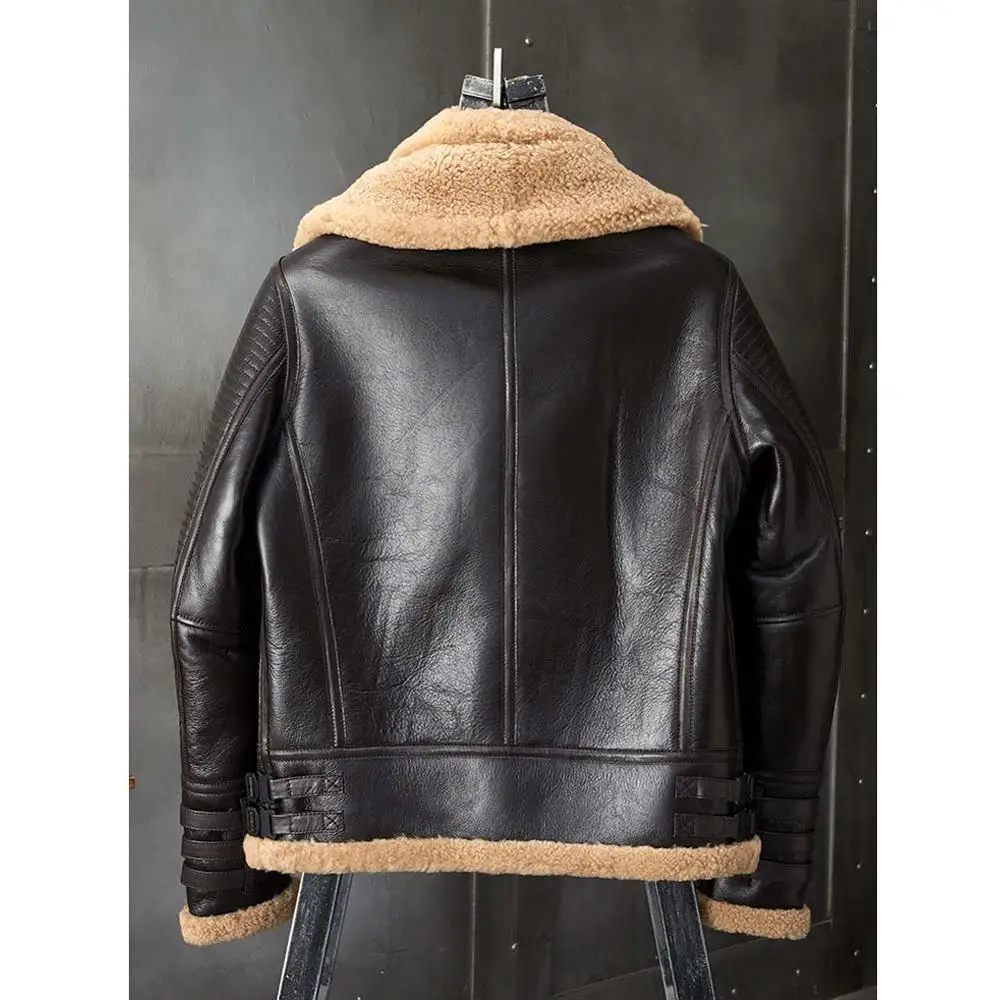 Новинка 2020 мужская куртка-бомбер из овчины B3 Короткая Меховая куртка