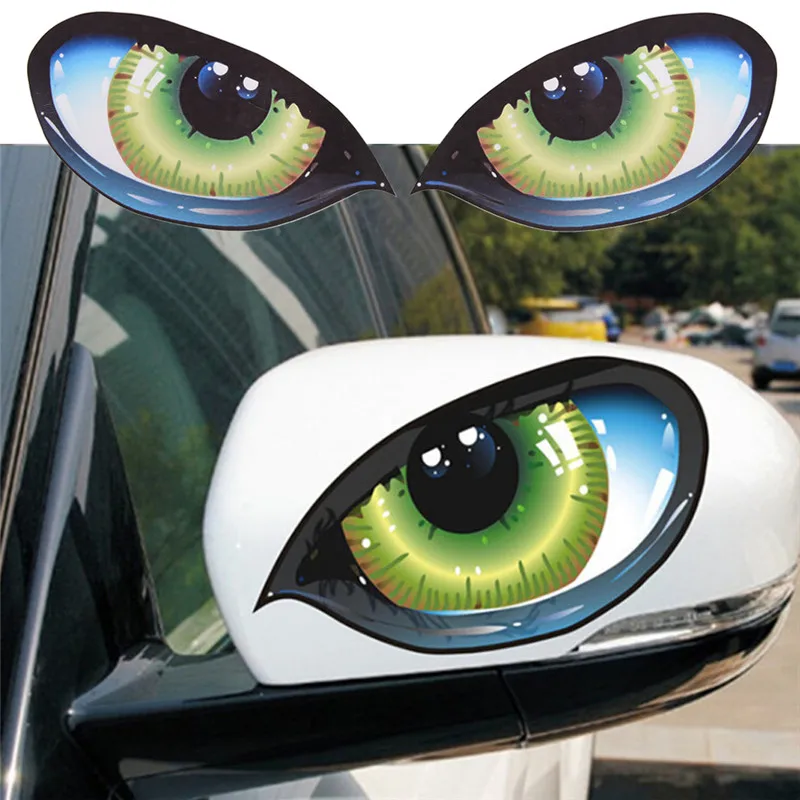

Funny Design 3D Stereo Reflective Cat Eyes Pattern Car Sticker Car Side Fender Eye Stickers Adhesive Rearview Mirror Decal