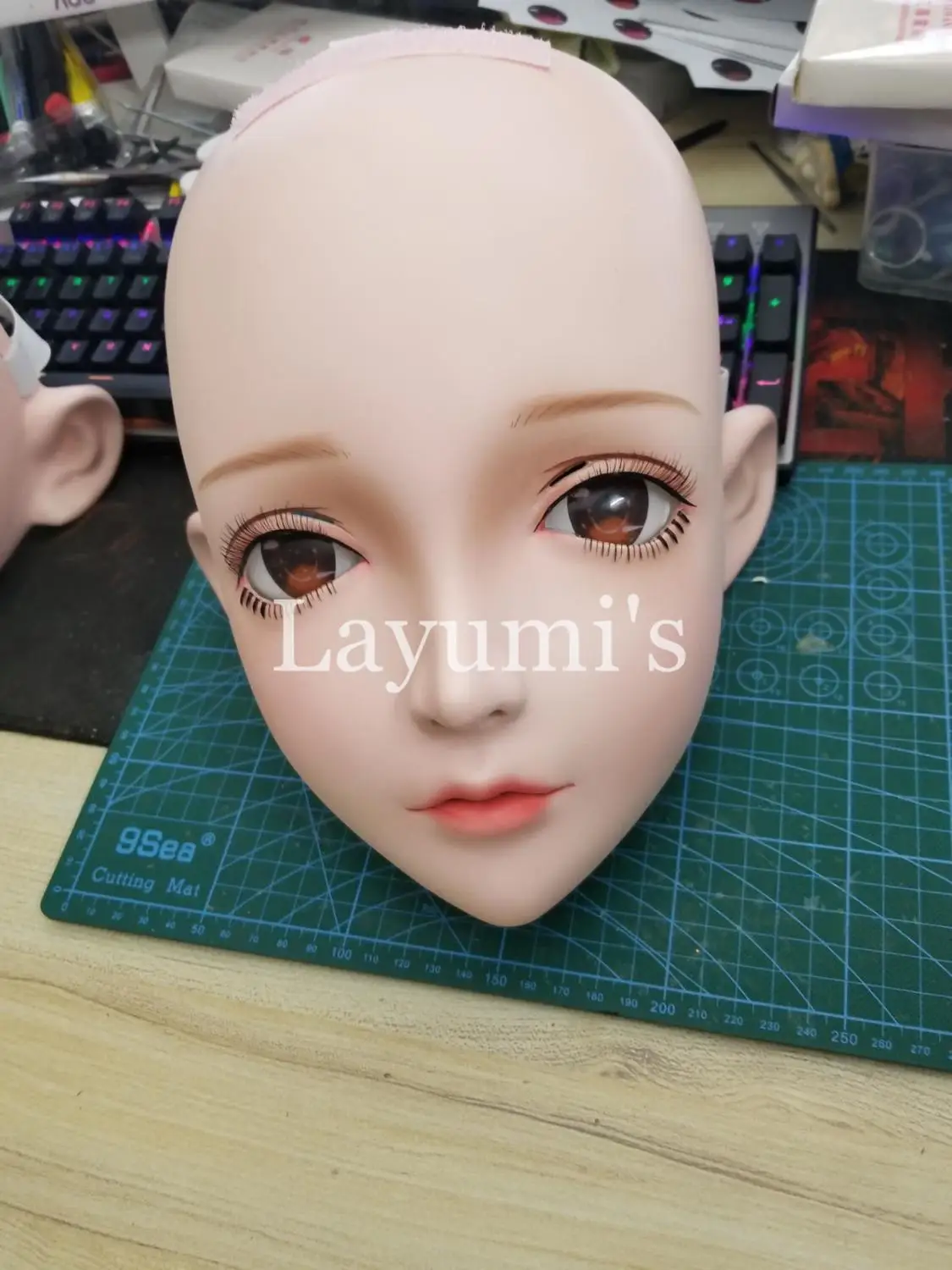 

(JW-Mask15) Kigurumi Transsexuals Beauty Makeup Cosplay Silicone Half Head Mask Anime Kigurumi Masks Crossdresser BJD Doll