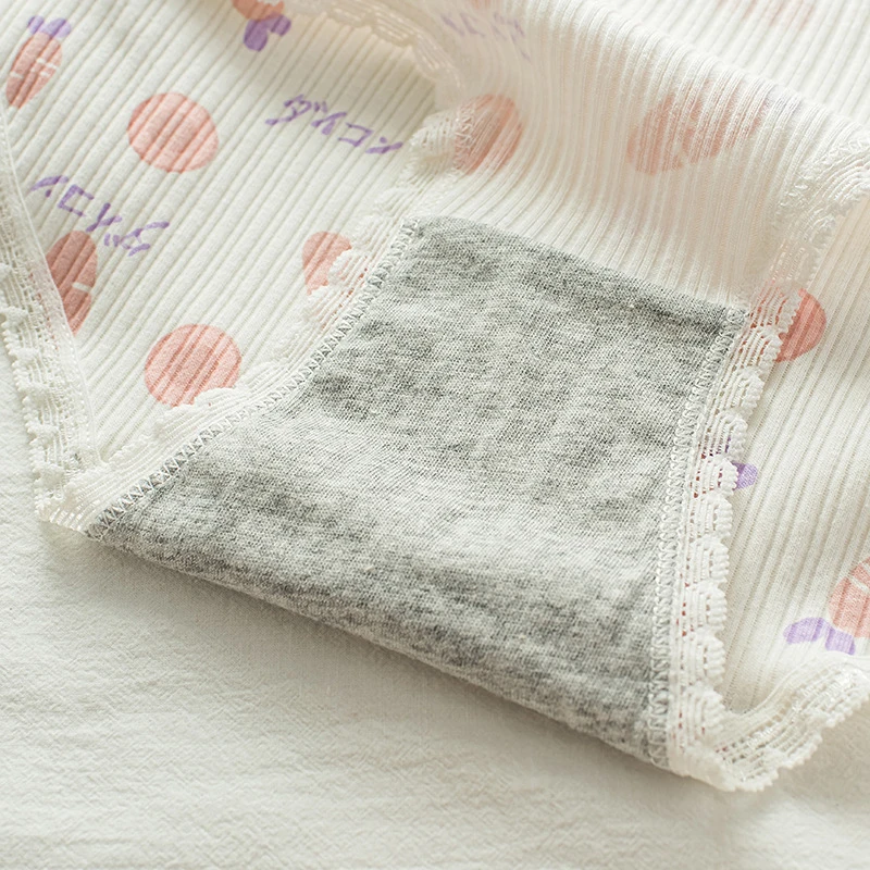

Cute Rabbit Carrot Cartoon Print Cotton Girls Panties Soft Breathable Underwear Japanese Style Women Lace Briefs Lingerie