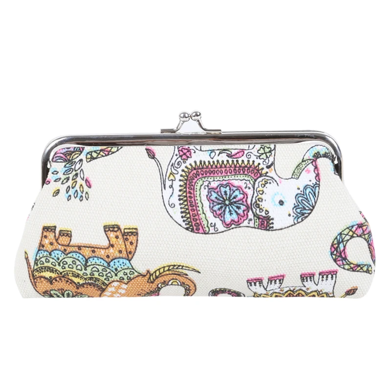Длинный Мини Женский кошелек с принтом слонов из мультфильма винтажная сумка для