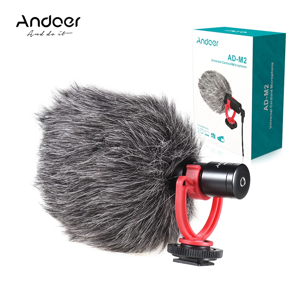 Andoer AD-M2 микрофон металлический видео 3 5 мм разъем для huawei смартфон Canon Nikon sony DSLR