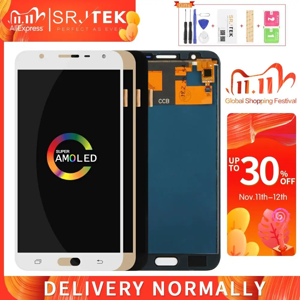 ЖК дисплей Srjtek для Samsung Galaxy J7 Neo 2017 J701 сенсорный дигитайзер сенсорное стекло в