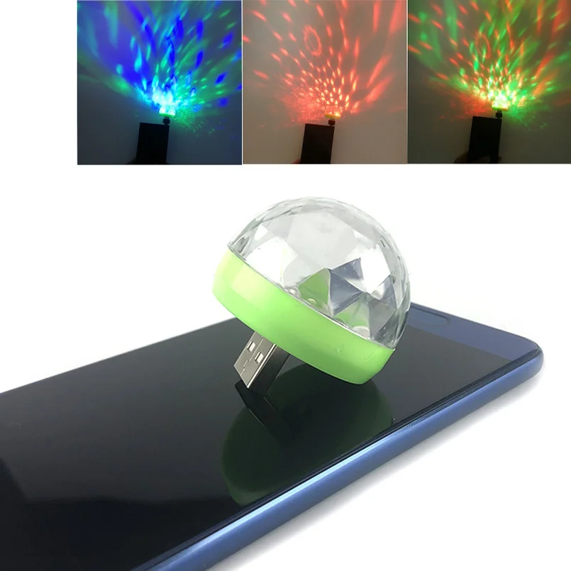 for iphone Micro type c Usb Phone and USB led Party Lights Magic Ball Home Karaoke Decorations Colorful Stage LED Light | Дом и сад