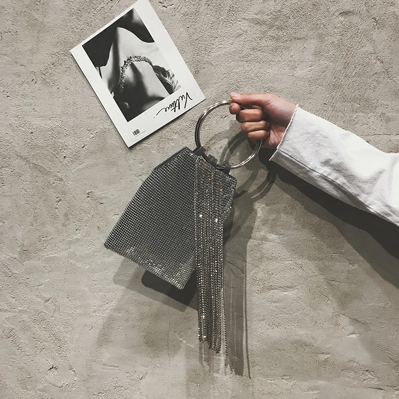 Модная роскошная женская вечерняя сумочка из искусственной кожи черного и