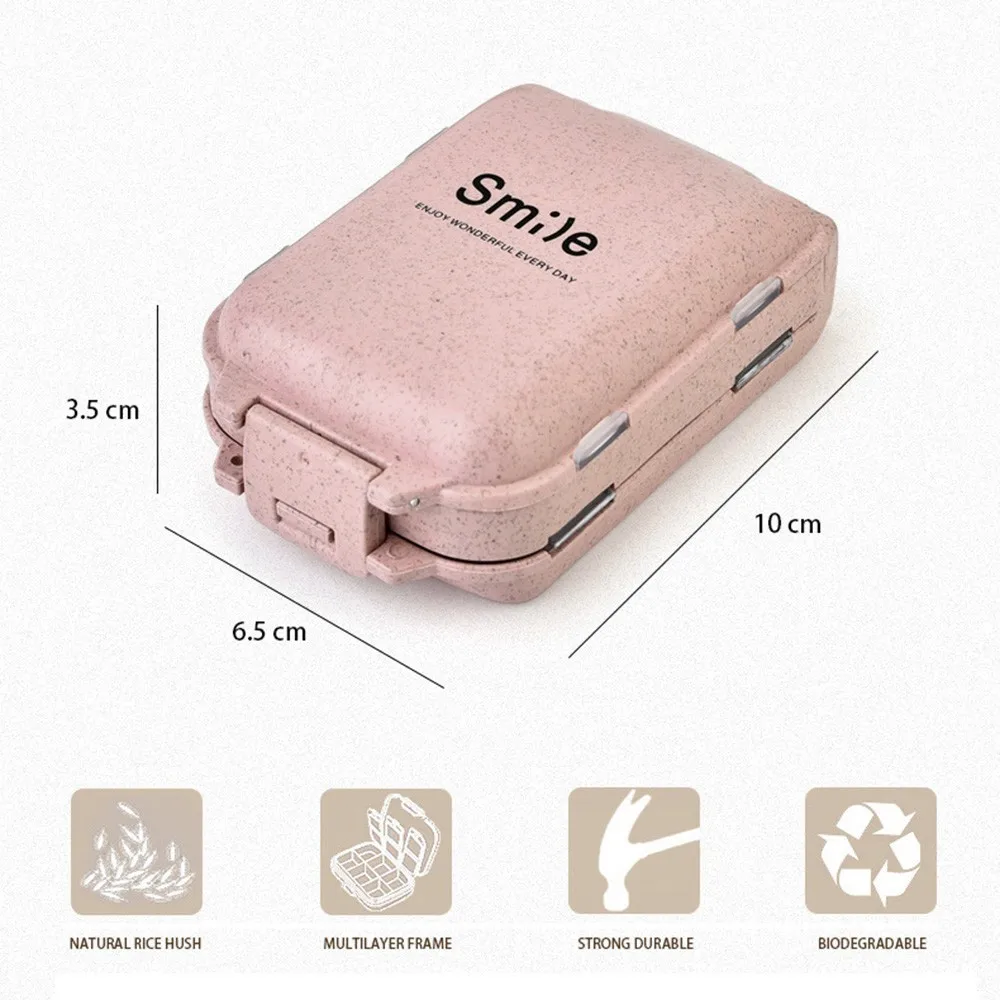 2022 6.5x10x3.5cm Compartment Travel Kit Straws Pills Medicine Separation Storage Care Tools Hot Sale Box #YL10 | Дом и сад