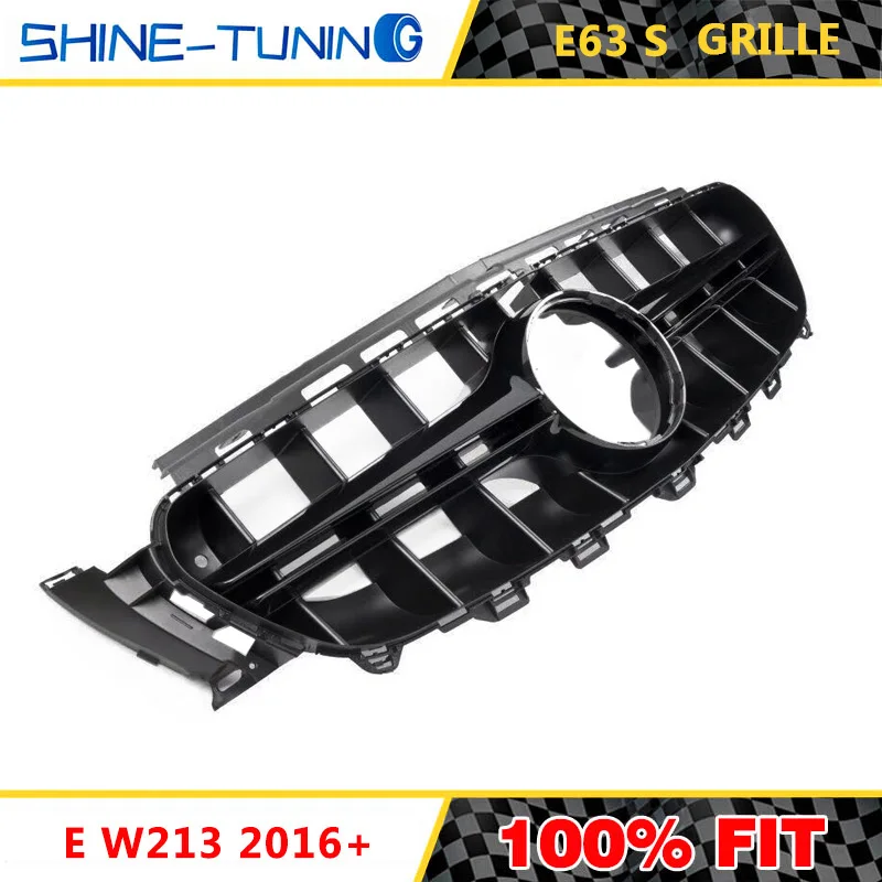 Подходит для нового E Class W213 E63 amg GTR GT R w213 grill E200 E300 E320 без эмблемы 2016 2019 с/без камеры