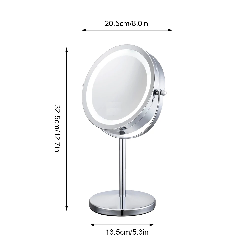 

10x Magnifying Mirror Tabletop LED Makeup Mirror Cosmetic Vanity Mirror With Light 360 Degree Rotation LED Table Makeup Mirror