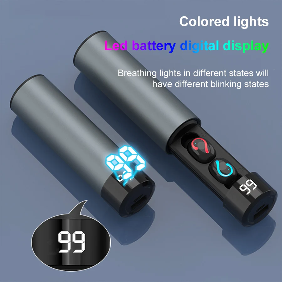 Kzofu F7 TWS 5,0 Bluetooth Oortelefoon 6D стерео Draadloze Koptelefoon In-Ear PX7 Водонепроницаемая гарнитура 3500 мАч светодиодный Smart power