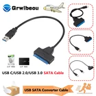 Кабель USB 3,02,03,1 SATA для внешнего жесткого диска, 2 в 1, переходник SATA-USB, жесткий диск до 6 Гбитс для внешнего жесткого диска 2,5 дюйма, SSD HDD