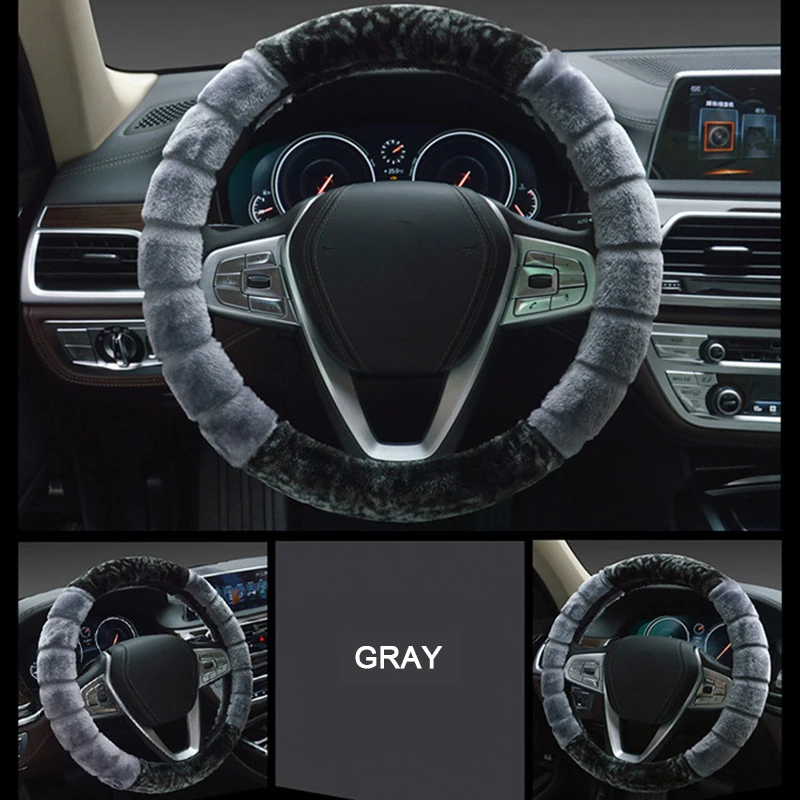 

High-end Car Steering Wheel Cover 37-38cm Universal Super Soft Plush Steering Wheel Cover For 99% All Models Car Accessories