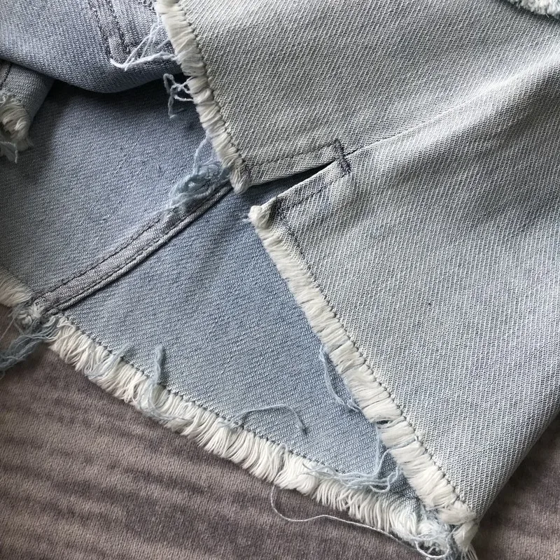 

2021 Women Skirt Spring and Summer New Mini Skirt Fashion Casual Raw Edge High Waist A-line Denim Mini Skirt