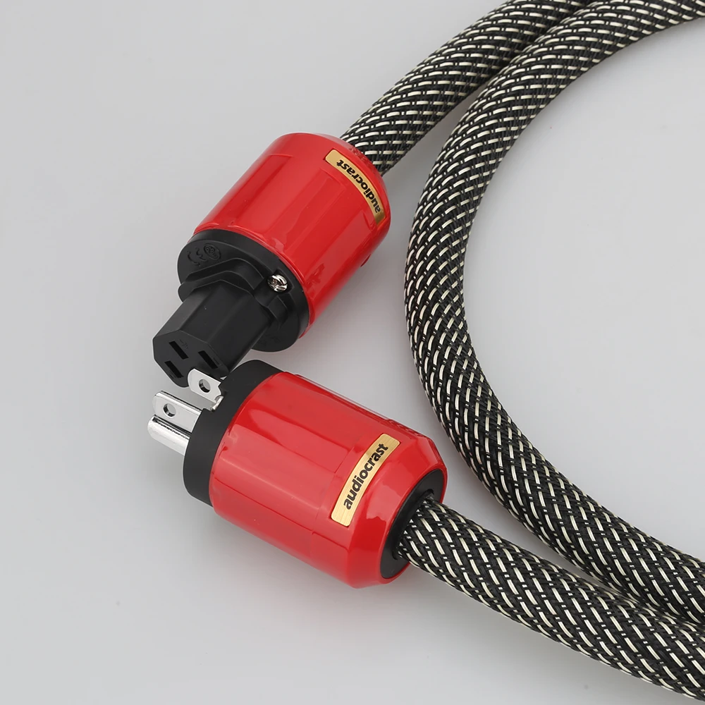 

Audiocrast P103+DW29 Audio Grade Power Cable HIFI OFC Copper Audio Power Cord Cable AC Mains Power Cable US EU Plug