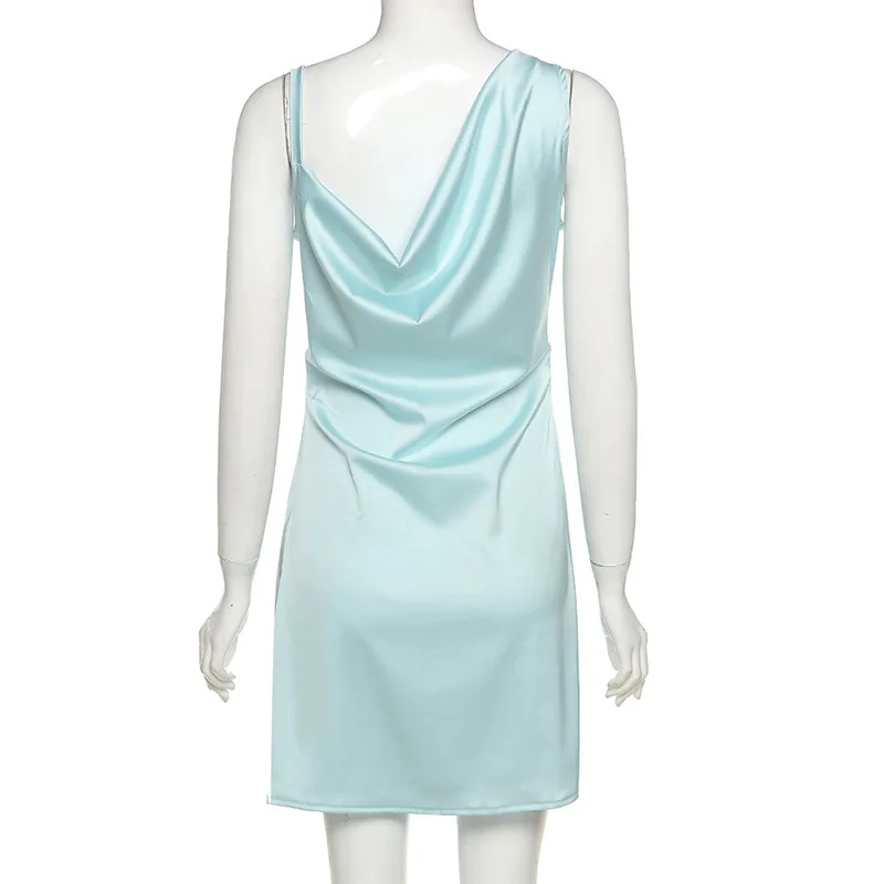 

2021 New Women's Clothing Solid Color Fashion High Waist Loose Fashion Sexy Vestidos Temperament Slim Sling Nightclub Dress