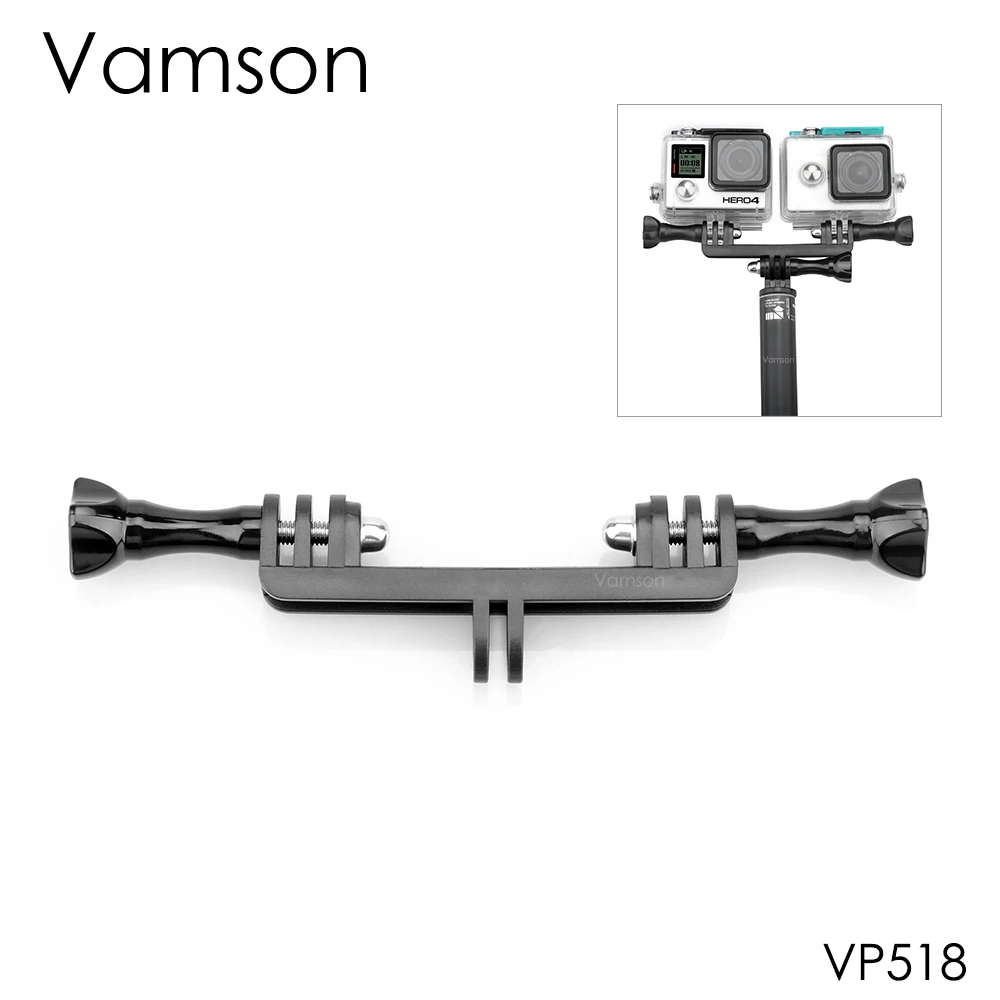 Vamson для Go pro Аксессуары двойной кронштейн мостовое крепление для Gopro Hero 7 6 5 4 для DJI OSMO Yi 4K штатив Экшн-камера VP518