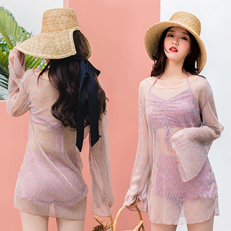 Новинка 2020 г. Раздельный купальный костюм из трех предметов сексуальный женский