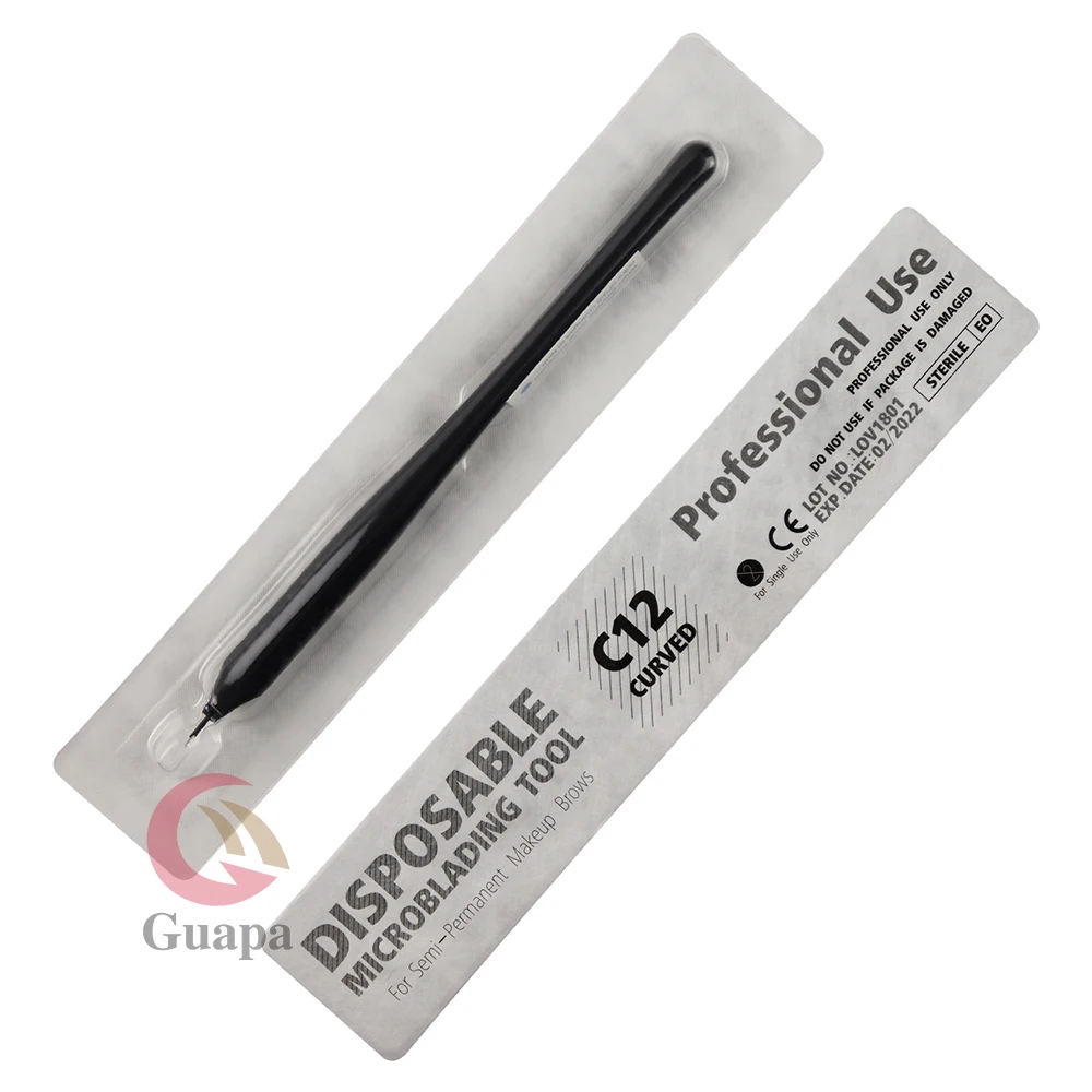 10 шт. Стерильная ручка для микроблейдинга бровей одноразовая ручная тату с