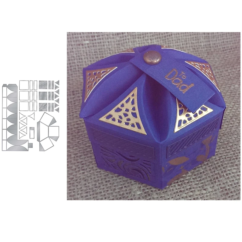 3D Шестигранная Геометрическая коробка наборы металлические режущие штампы для