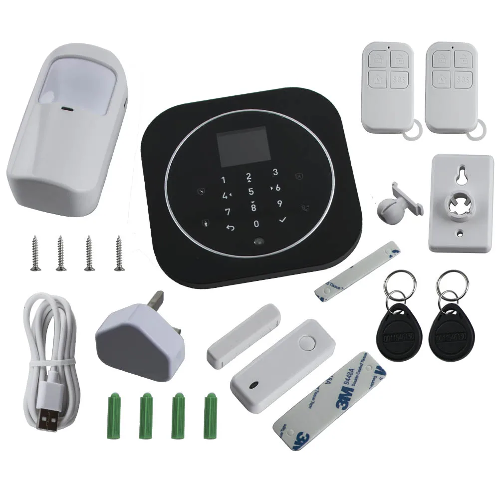 

Display screen + touch keypad Wireless Security GSM WiFi Smart Home Office Intruder Burglar Fire Alarm System Tuya alarm system